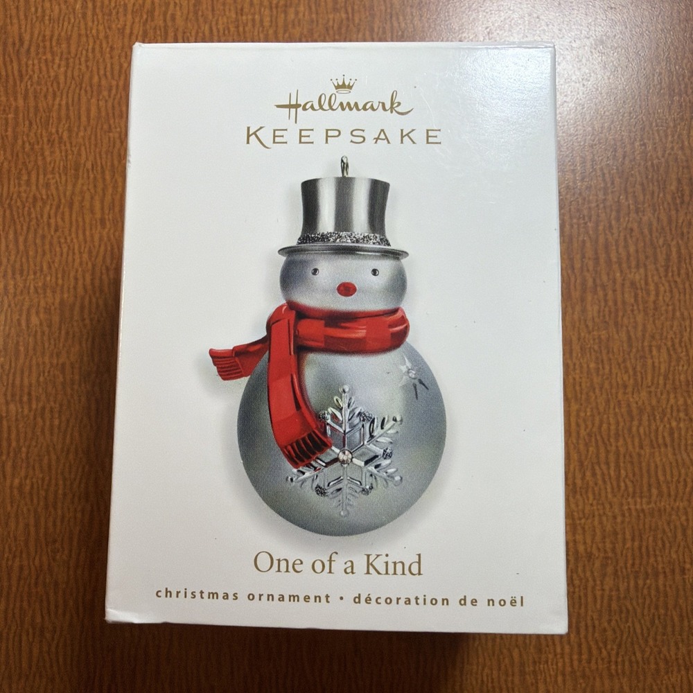 Hallmark Keepsake Ornament 2010 One Of A Kind Silver Snowman with Top Hat